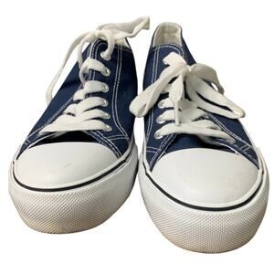ZGR Womens Size 7 Navy Blue Canvas Lace Up Classic Low Top Casual Sneaker Shoes